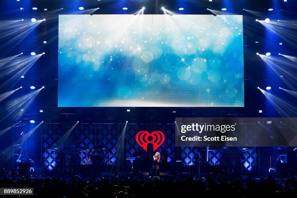 Singer Sabrina Carpenter performs onstage during KISS 108's Jingle Ball 2017 presented by Capital One at TD Garden on December 10, 2017 in Boston,...