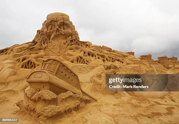 Sand sculptures of pirates are shown at the annual sand sculpture festival that is open until end of August, on July 11, 2009 in Blankenberge,...