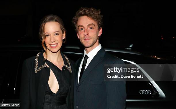 Chloe Pirrie and guest arrive in an Audi at the British Independent Film Awards at Old Billingsgate on December 10, 2017 in London, England.