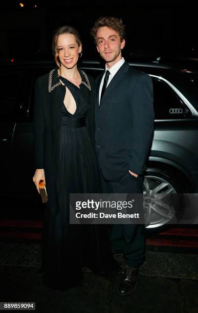 Chloe Pirrie and guest arrive in an Audi at the British Independent Film Awards at Old Billingsgate on December 10, 2017 in London, England.
