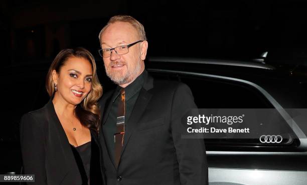 Allegra Riggio and Jared Harris arrive in an Audi at the British Independent Film Awards at Old Billingsgate on December 10, 2017 in London, England.