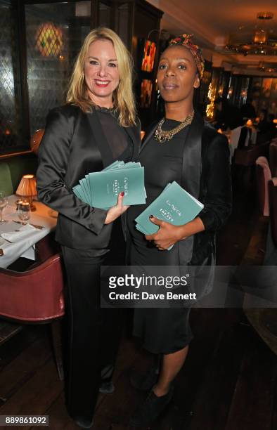 Tamzin Outhwaite and Noma Dumezweni attend 'One Night Only At The Ivy' in aid of Acting for Others on December 10, 2017 in London, England.