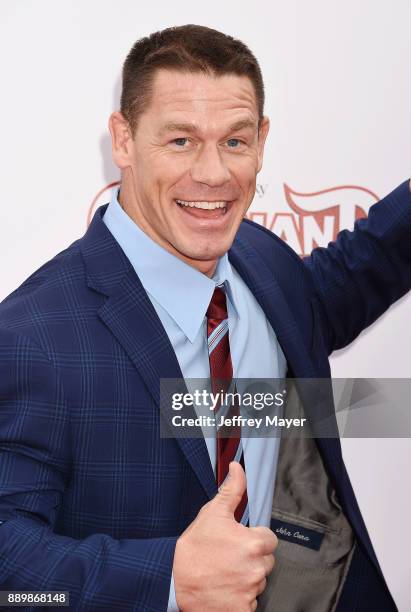 Professional wrestler/actor John Cena arrives at a screening of 20th Century Fox's 'Ferdinand' at the Zanuck Theater at 20th Century Fox Lot on...
