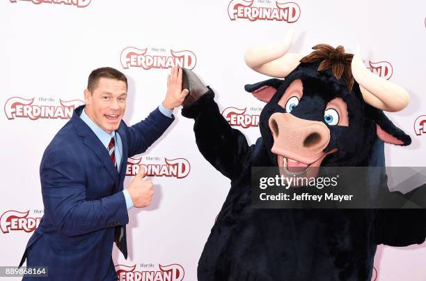Professional wrestler/actor John Cena arrives at a screening of 20th Century Fox's 'Ferdinand' at the Zanuck Theater at 20th Century Fox Lot on...