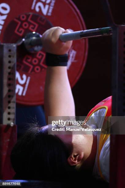 Xuemi Deng of China looks on during the Women's Over 86Kg Group A Category as part of the World Para Powerlifting Championships Mexico 2017 at Juan...