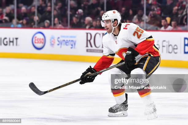 Freddie Hamilton of the Calgary Flames skates against the Montreal Canadiens during the NHL game at the Bell Centre on December 7, 2017 in Montreal,...