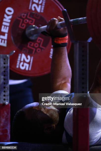 Paul Kehinde of Nigeria competes during the Men's Up to 65Kg Group A Category as part of the World Para Powerlifting Championships Mexico 2017 at...