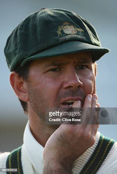 Ricky Ponting of Australia looks dejected after England secured the draw during day five of the npower 1st Ashes Test Match between England and...