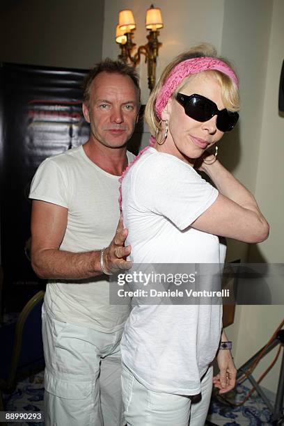 Sting and Trudy Styler attend day one of the Ischia Global Film and Music Festival on July 12, 2009 in Ischia, Italy.