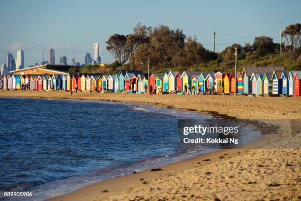 brighton beach, melbourne - brighton beach stock pictures, royalty-free photos & images