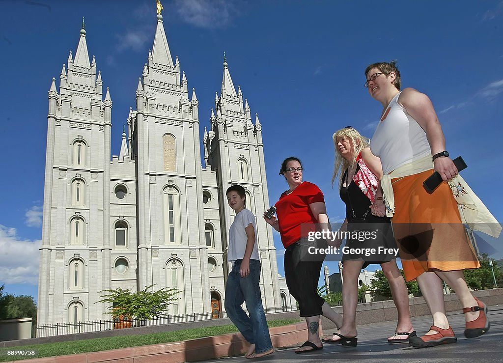Gay Activists Gather At Mormon Temple For "Kiss In"
