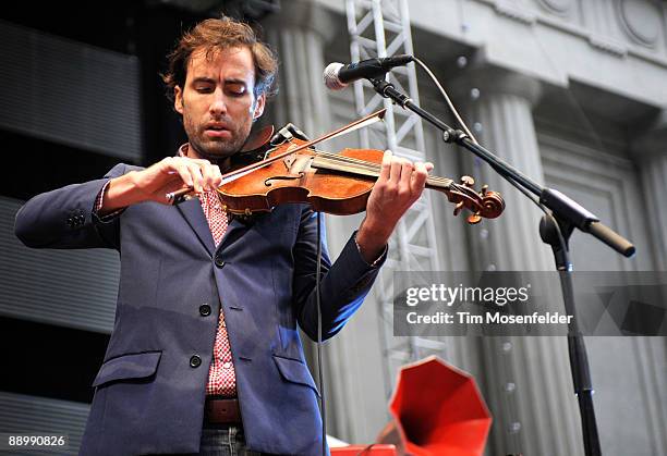 Andrew Bird performs in support of his Noble Beast release at the Greek Theater on July 11, 2009 in Berkeley, California.