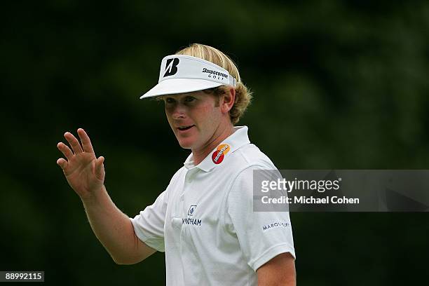 Brandt Snedeker of the USA on the ninth green during the final round of the John Deere Classic at TPC Deere Run held on July 12, 2009 in Silvis,...