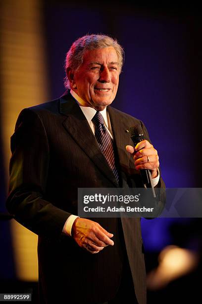 Tony Bennett sings at the 2009 Starkey Hearing Foundation 9th Annual "So the World May Hear" Gala at the St Paul RiverCentre on July 12, 2009 in St...