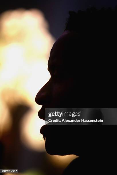 Hamburg's new player Ze Roberto looks on during a press conference at the team squad 'Aqua Dom' at day four of the Hamburger SV training camp on July...
