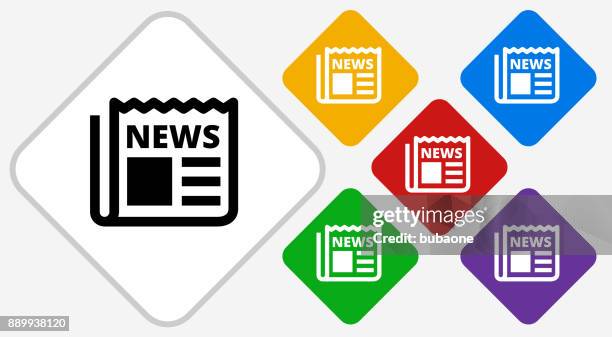 newspaper color diamond vector icon - data reporting icons stock illustrations