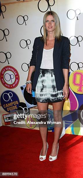 Nicky Hilton arrives at the launch of the new OP campaign "OPen Campus" at Mel's Dinner on July 7, 2009 in West Hollywood, California.