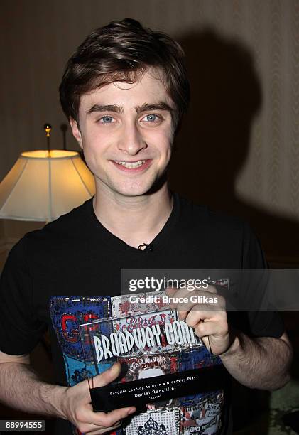 Daniel Radcliffe recieves his 2009 Broadway.com Audience Awards for his work in the play "Equus" at The Waldorf Astoria on July 11, 2009 in New York...