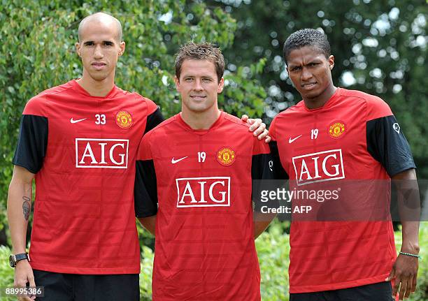 Manchester United's new signings pose for pictures at the Club's Carrington training grounds in Manchester, on July 13, 2009. French Under 21...