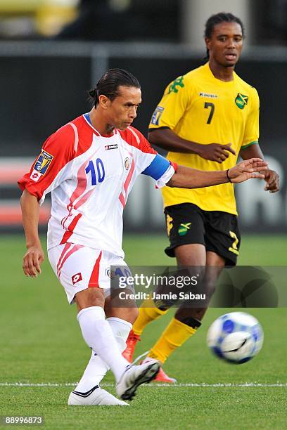 Walter Centeno of Costa Rica controls the ball against Jamaica in a CONCACAF Gold Cup match at Crew Stadium on July 7, 2009 in Columbus, Ohio.