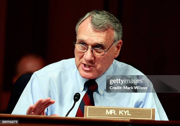 Sen. Jon Kyl makes his opening statement during the confirmation hearings for Judge Sonia Sotomayor before the Senate Judiciary Committee July 13,...