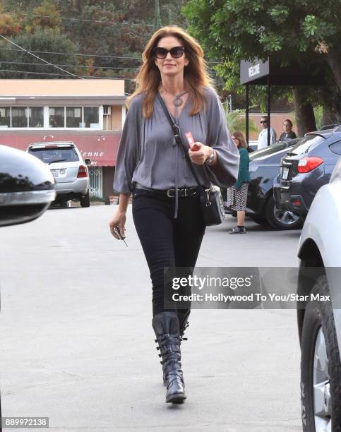 Model Cindy Crawford is seen on December 10, 2017 in Los Angeles, CA.