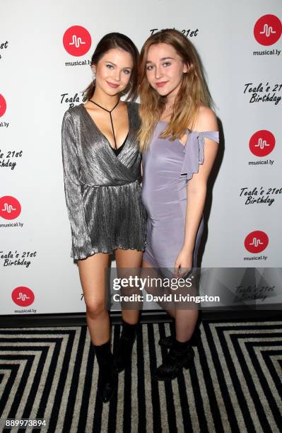 Actresses AlexAnn Hopkins and Jessi Case attend Teala Dunn's 21st birthday party on December 10, 2017 in Los Angeles, California.