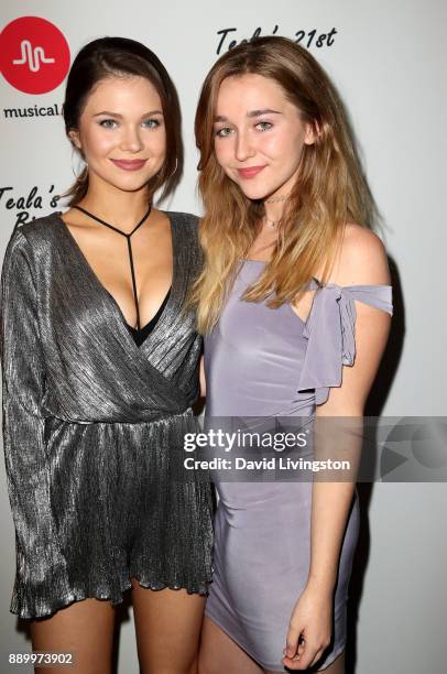 Actresses AlexAnn Hopkins and Jessi Case attend Teala Dunn's 21st birthday party on December 10, 2017 in Los Angeles, California.