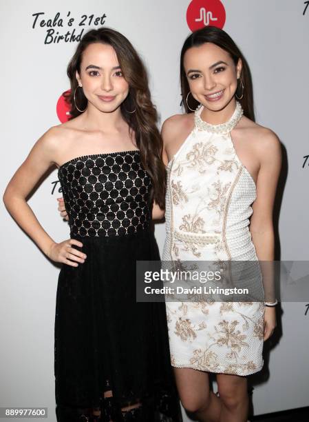 Actresses Veronica Merrell and Vanessa Merrell attend Teala Dunn's 21st birthday party on December 10, 2017 in Los Angeles, California.
