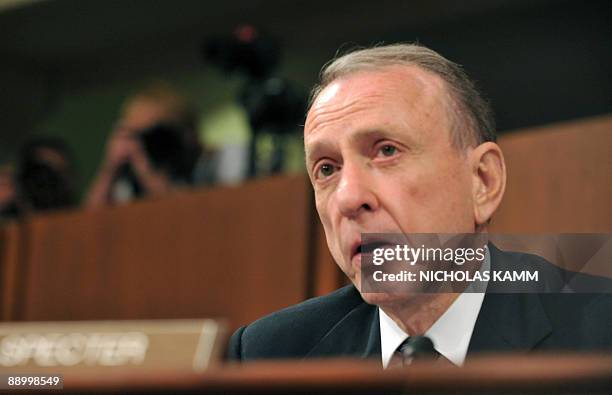 Sen. Arlen Spector speaks during the confirmation hearings for Judge Sonia Sotomayor before the Senate Judiciary Committee July 13, 2009 in...