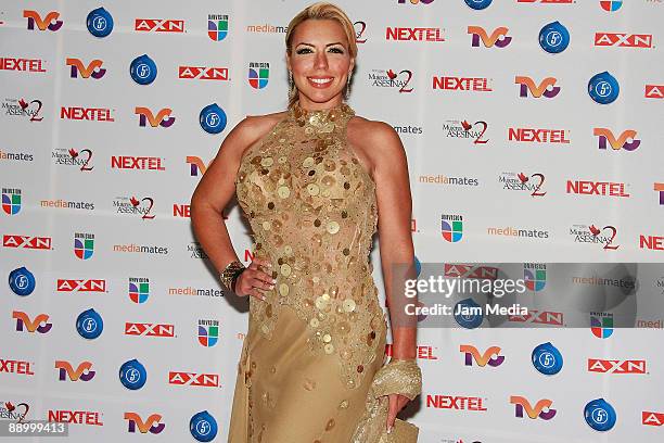 Actress Vanessa Oyarzun during the red carpet of the series of television Killer Women two, at the facilities San Angel Televisa on July 11, 2009 in...