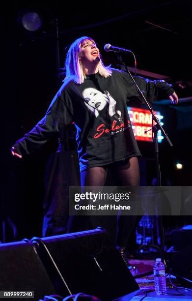 Singer Alexis Saski of Muddy Magnolias performs at The Fillmore Charlotte on December 10, 2017 in Charlotte, North Carolina.