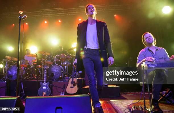 Singer David Shaw and pedal steel player Ed Williams of The Revivalists perform at The Fillmore Charlotte on December 10, 2017 in Charlotte, North...