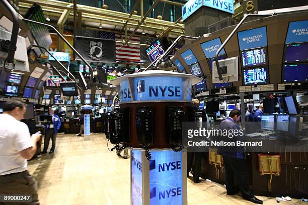 General view of the trading floor during the closing bell at the New York Stock Exchange on July 13, 2009 in New York City.