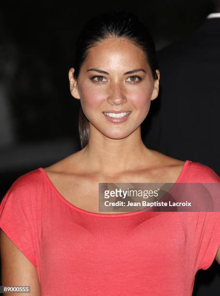 Olivia Munn arrives at the launch of the new OP campaign "OPen Campus" at Mel's Dinner on July 7, 2009 in West Hollywood, California.
