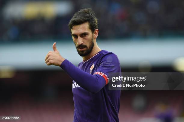 Davide Astori of ACF Fiorentina during the Serie A TIM match between SSC Napoli and ACF Fiorentina at Stadio San Paolo Naples Italy on 10 December...