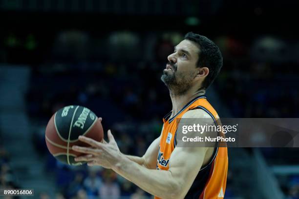 Fernando San Emeterio of the Valencia Baske during the ACB League match between the Estudiantes Club and Valencia Basket played in the palace of the...