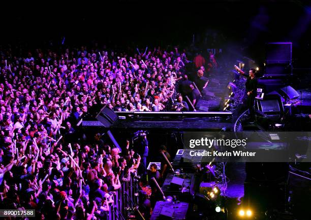 Brandon Flowers of The Killers performs onstage during KROQ Almost Acoustic Christmas 2017 at The Forum on December 10, 2017 in Inglewood, California.