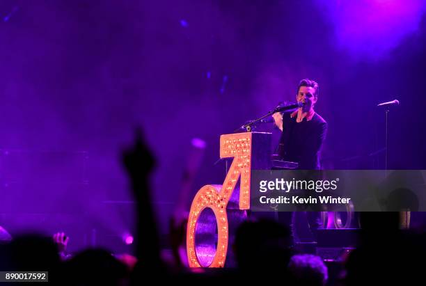 Brandon Flowers of The Killers performs onstage during KROQ Almost Acoustic Christmas 2017 at The Forum on December 10, 2017 in Inglewood, California.