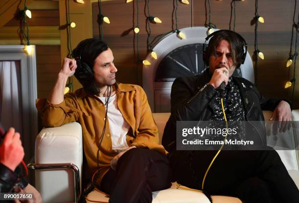 Sean Cimino and Mark Foster of Foster the People speak during an interview at KROQ Almost Acoustic Christmas 2017 at The Forum on December 10, 2017...