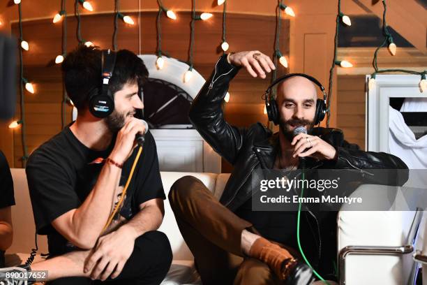 Adam Levin and Sam Harris of X Ambassadors speak in the interview during KROQ Almost Acoustic Christmas 2017 at The Forum on December 10, 2017 in...