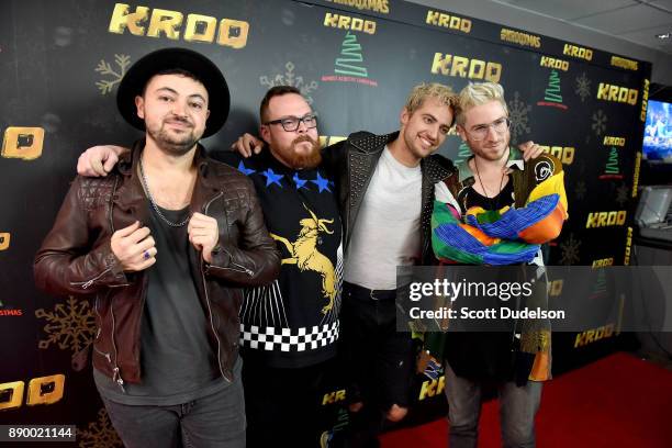 Musicians Eli Maiman, Sean Waugaman, Kevin Ray and Nicholas Petricca of the band Walk the Moon appear during night two of KROQ Almost Acoustic...