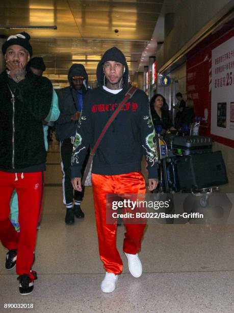 Tyga is seen at Los Angeles International Airport on December 10, 2017 in Los Angeles, California.