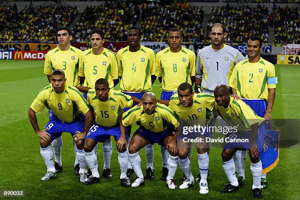 Brazil team group taken before the FIFA World Cup Finals 2002 Semi-Final match between Brazil and Turkey played at the Saitama Stadium, in...