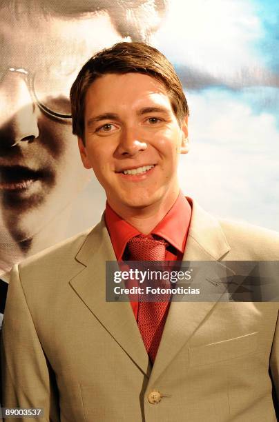 Actor Oliver Phelps arrives at the "Harry Potter And The Half-Blood Prince" premiere, at Proyecciones Cinema on July 13, 2009 in Madrid, Spain.