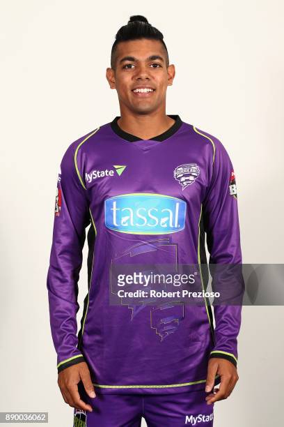 Clive Rose poses during the Hobart Hurricanes BBL headshots session on December 9, 2017 in Hobart, Australia.