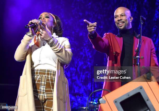 Andra Day and Common perform onstage during Stevie's 21st Annual House Full of Toys Benefit Concert at Staples Center on December 10, 2017 in Los...