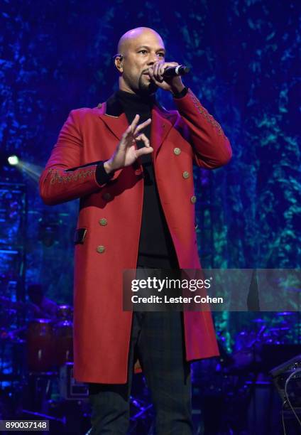 Common performs onstage during Stevie's 21st Annual House Full of Toys Benefit Concert at Staples Center on December 10, 2017 in Los Angeles,...
