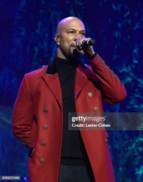 Common performs onstage during Stevie's 21st Annual House Full of Toys Benefit Concert at Staples Center on December 10, 2017 in Los Angeles,...