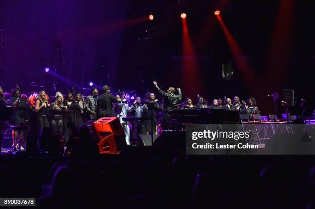 Radio Free Voices choir performs onstage during Stevie's 21st Annual House Full of Toys Benefit Concert at Staples Center on December 10, 2017 in Los...